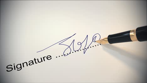 Pen-signature-signing-contract-fountain-hand-writing-paperwork-4k